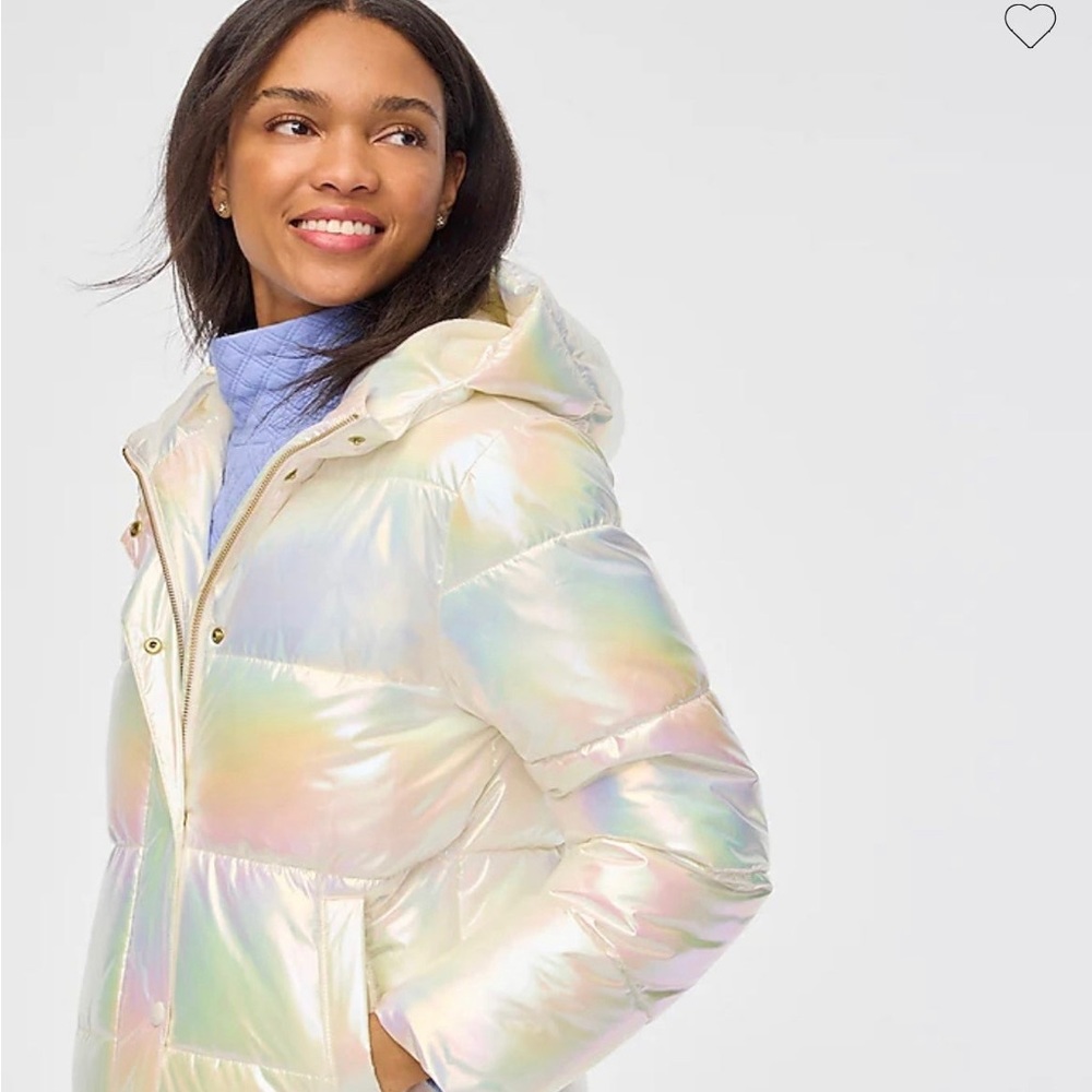 J.crew Factory shimmer puffer jacket NWT